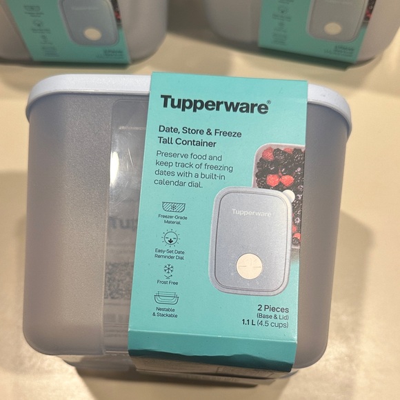 Tupperware Light Blue Party Storage Set of 3 - Picture 2 of 2